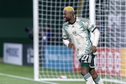 Portland Timbers forward Dairon Asprilla (#27) smiles during an MLS match against D.C. United  at Providence Park in Portland, Oregon on Saturday, March 2, 2024.