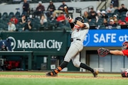 Oregon State first baseman Mason Guerra had a clutch three-run double as the No. 7 Beavers improved to 5-0 with a win over No. 19 Texas Tech on Wednesday, Feb. 21, 2024, in Arlington, Texas.