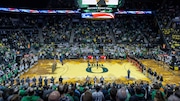The Oregon Ducks face the Oregon State Beavers in a Pac-12 men’s college basketball game at Matthew Knight Arena in Eugene, Oregon on Wednesday, Feb. 28, 2024.