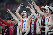Liberty fans cheer during the first half on the NCAA Fiesta Bowl college football game against Oregon, Monday, Jan. 1, 2024, in Glendale, Ariz. (AP Photo/Ross D. Franklin)
