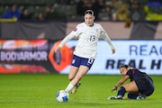 Olivia Moultrie (13) of the United States advances the ball during the first half against the Dominican Republic during the 2024 CONCACAF Women's Gold Cup Group A match at Dignity Health Sports Park on Feb. 20, 2024, in Carson, California. (Photo by Brad Smith/ISI Photos/USSF/Getty Images for USSF)
