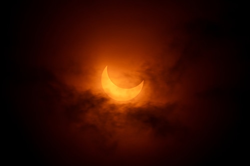 Annular solar eclipse from Southeast Portland 2023