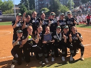 The Sheldon softball team poses with the OSAA Class 6A softball state championship trophy after beating Oregon City on Saturday, June 3, 2023 at Jane Sanders Stadium in Eugene.