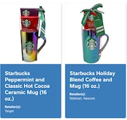 Models of metallic Starbucks branded mugs are recalled.