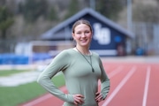 Track star Mia Brahe-Pedersen is photographed at Lake Oswego High School in Lake Oswego, Oregon on Wednesday, March 20, 2024. 
